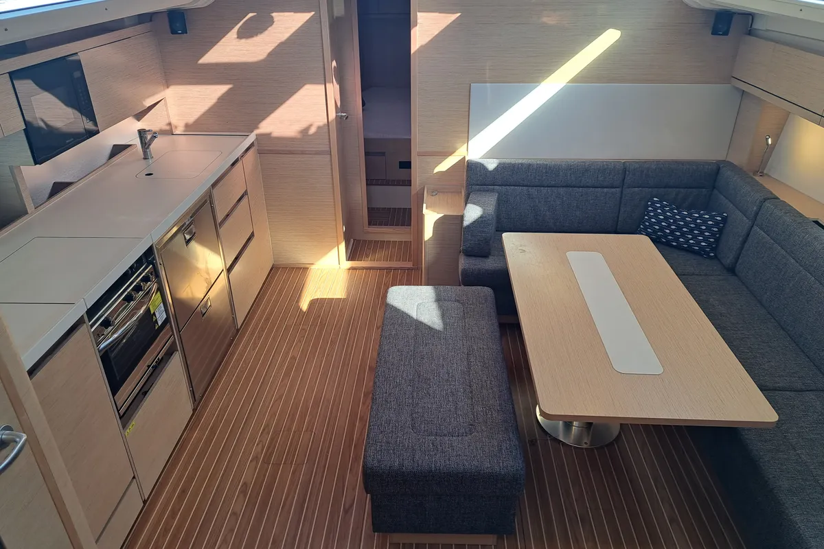 Galley of Pandora, a Hanse Yachts Hanse 508 sailboat at Lavreotiki Municipal Unit, Greece