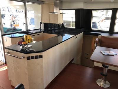Galley of Premium +, a Gulet Serenity 64 catamaran at Sant Antoni de Portmany, Spain