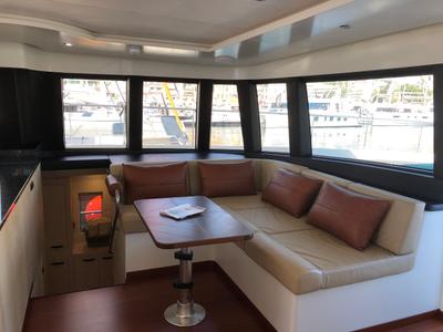 Salon of Premium +, a Gulet Serenity 64 catamaran at Sant Antoni de Portmany, Spain