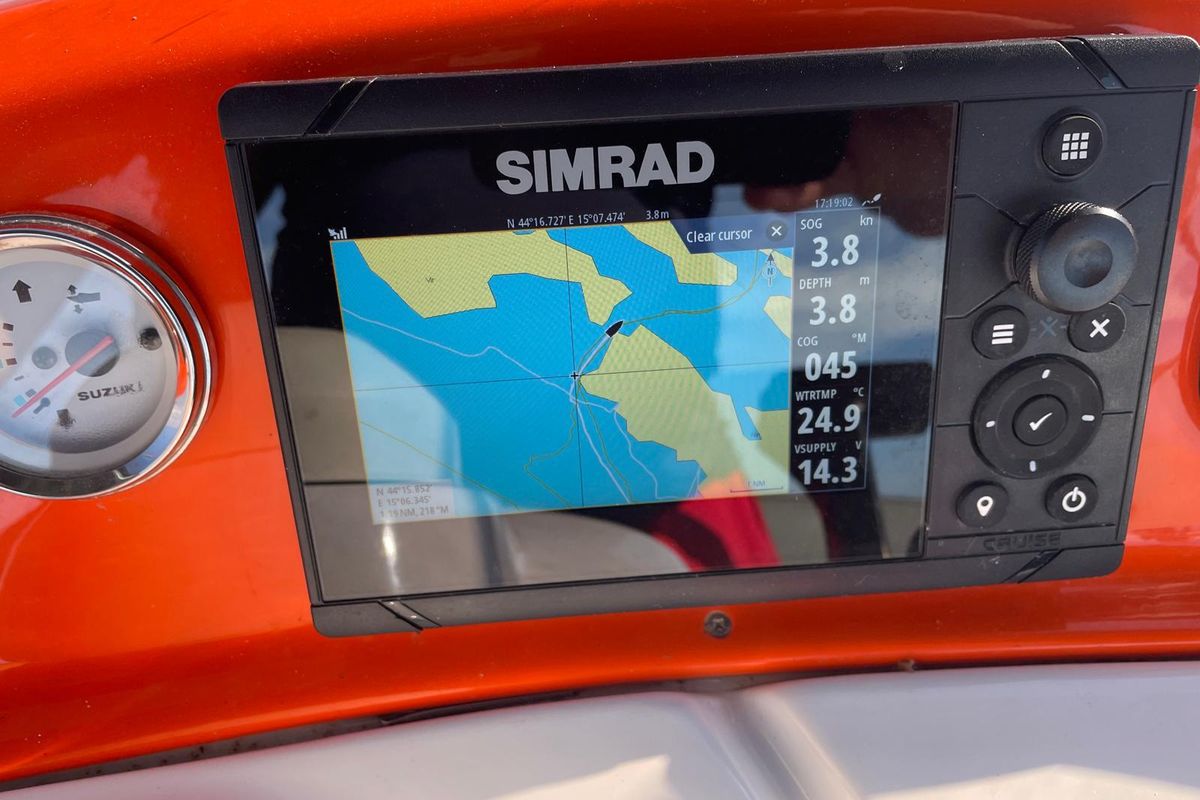 Cockpit of Rancraft RM 19, a Gulet Rancraft RM19 motorboat at Zadar, Croatia