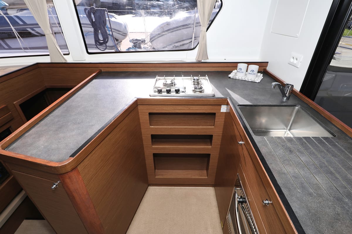 Galley of Easy Course, a Lagoon 42 catamaran at Grad Trogir, Croatia