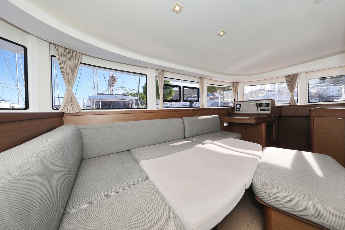 Salon of Easy Course, a Lagoon 42 catamaran at Grad Trogir, Croatia