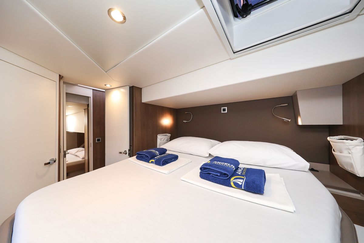 Cabin on Carpe Diem, a Bali 4.8 catamaran at Grad Trogir, Croatia