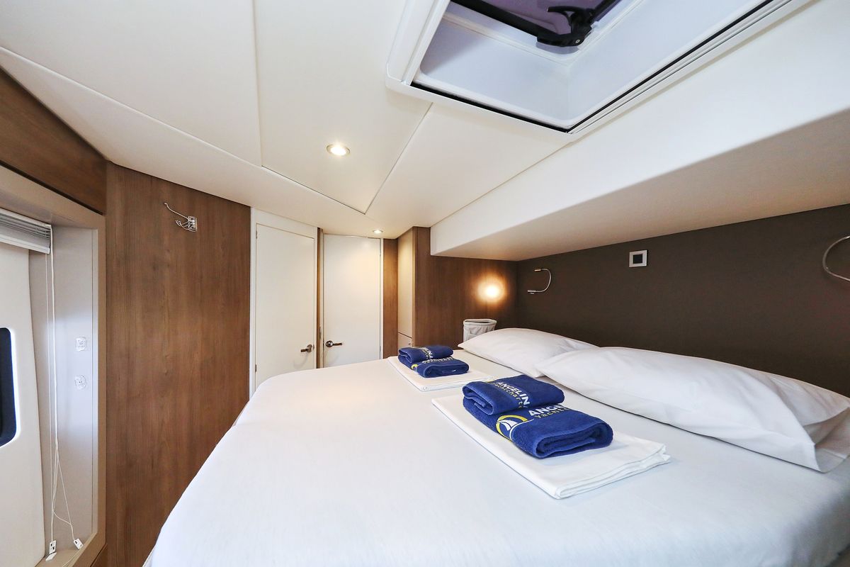 Cabin on Carpe Diem, a Bali 4.8 catamaran at Grad Trogir, Croatia