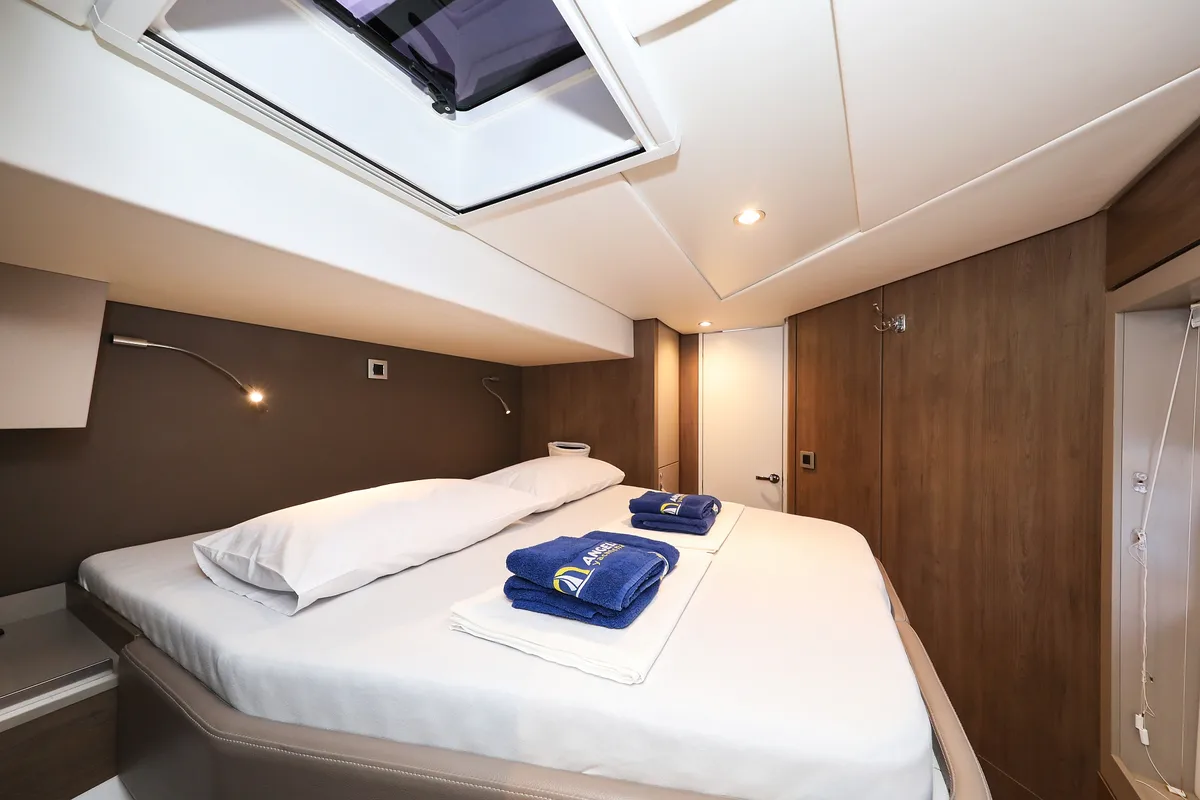 Cabin on Carpe Diem, a Bali 4.8 catamaran at Grad Trogir, Croatia