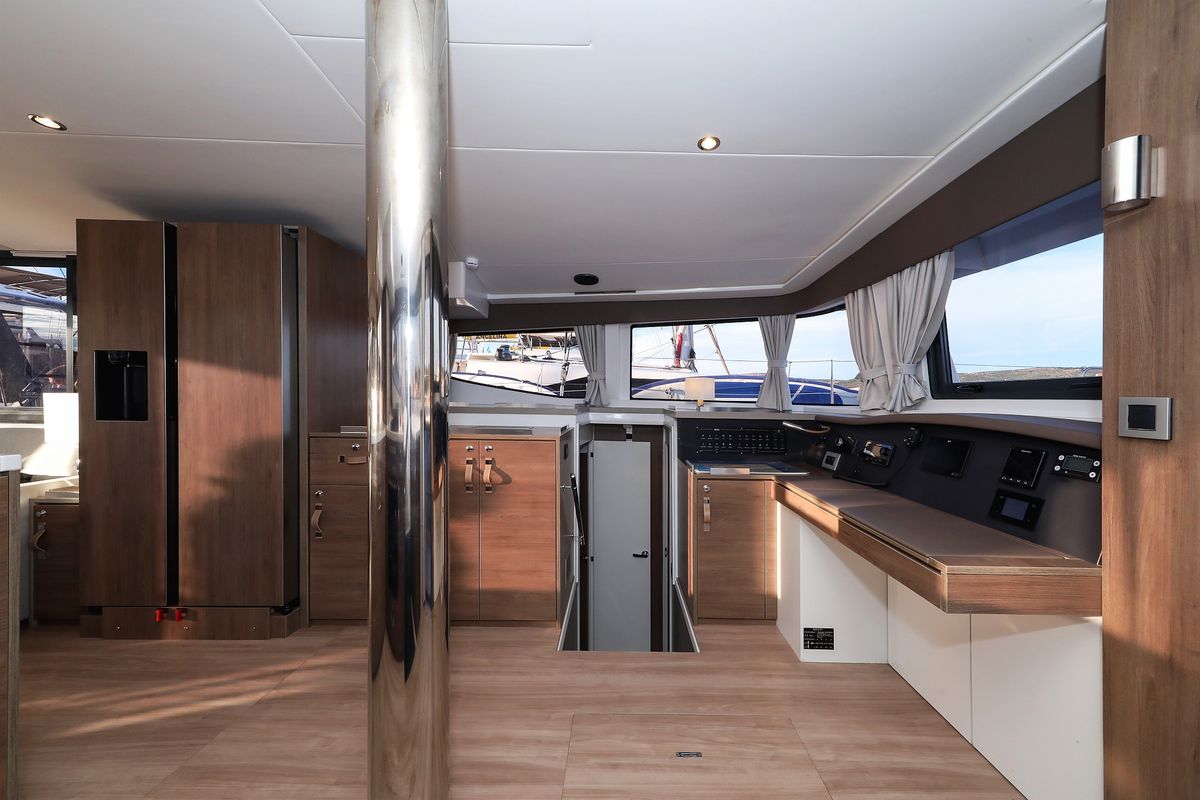 Salon of Carpe Diem, a Bali 4.8 catamaran at Grad Trogir, Croatia