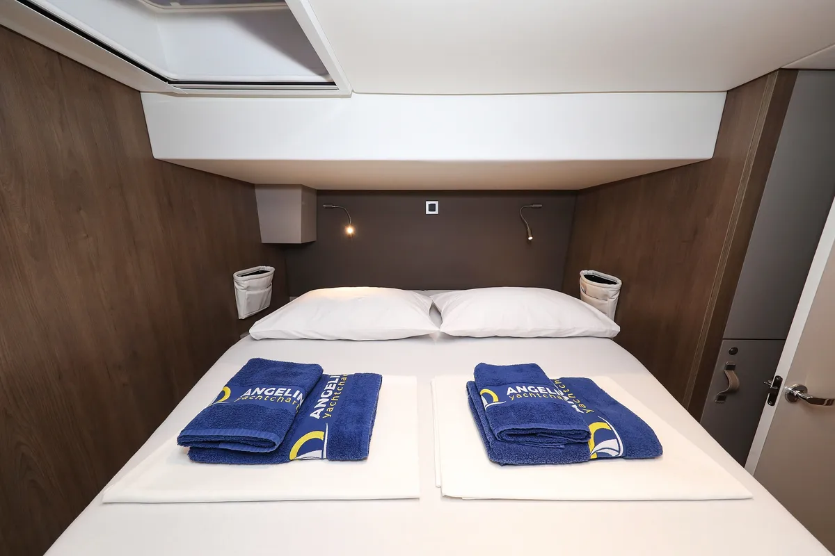 Cabin on Carpe Diem, a Bali 4.8 catamaran at Grad Trogir, Croatia