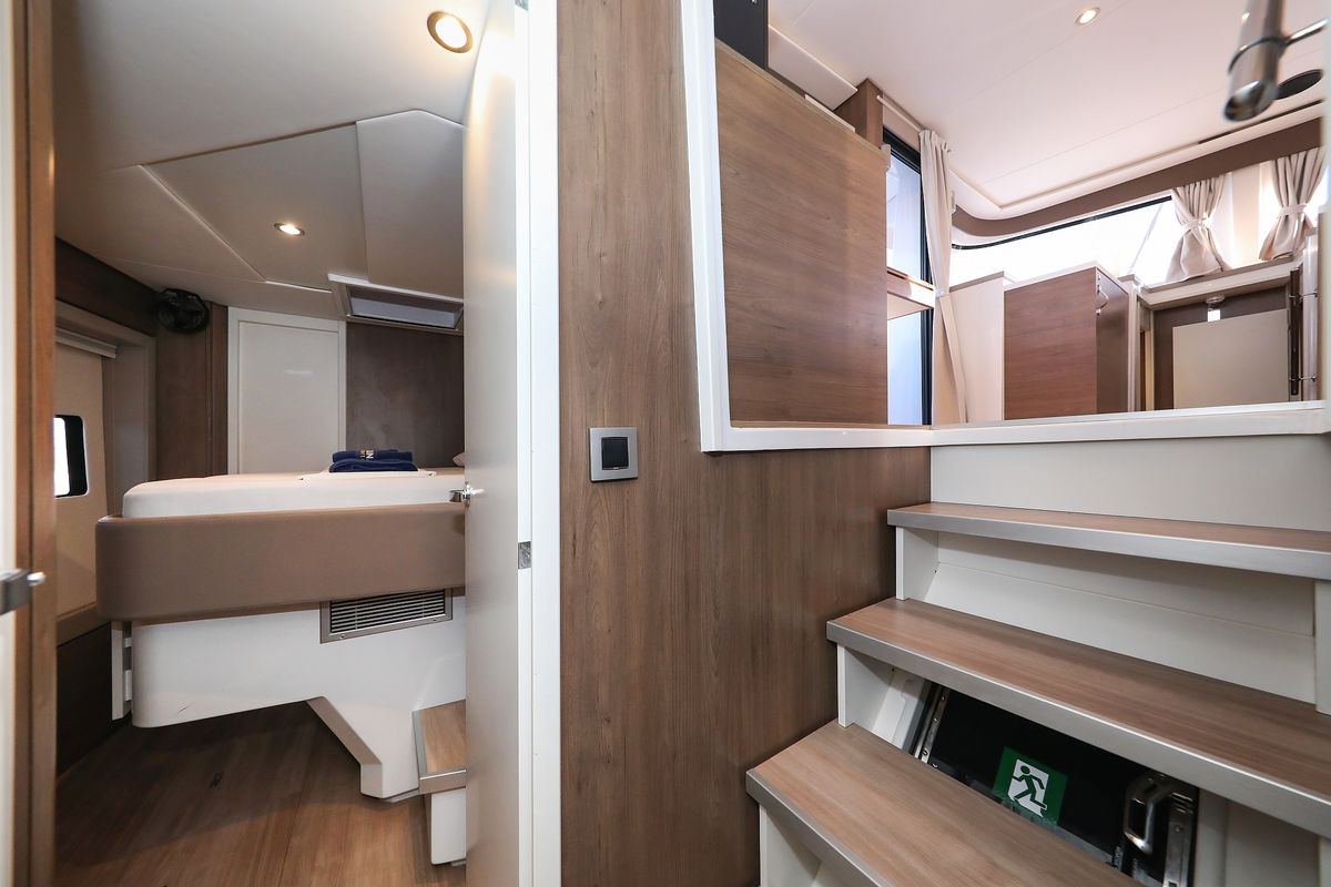 Salon of Carpe Diem, a Bali 4.8 catamaran at Grad Trogir, Croatia