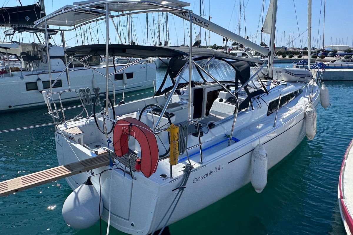 Exterior view of ANOIA, a Beneteau Oceanis 34.1 sailboat at Općina Sukošan, Croatia