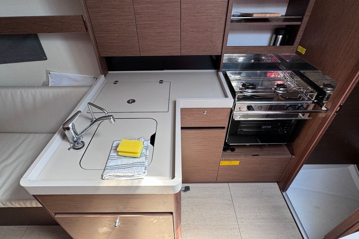 Galley of ANOIA, a Beneteau Oceanis 34.1 sailboat at Općina Sukošan, Croatia