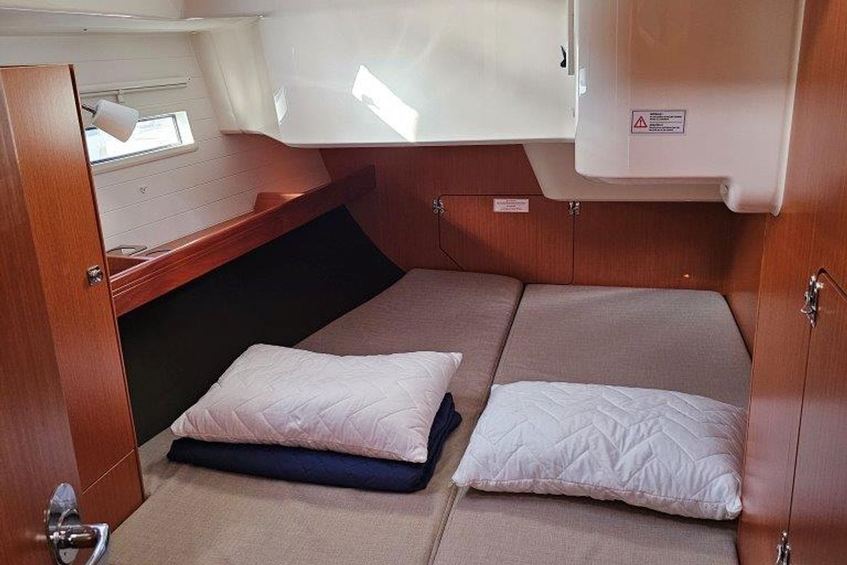 Cabin on Salvia, a Bavaria 51 Cruiser sailboat at Municipal Unit of Lefkada, Greece