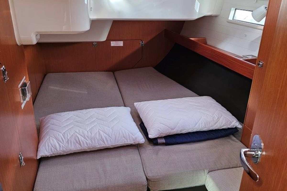 Cabin on Salvia, a Bavaria 51 Cruiser sailboat at Municipal Unit of Lefkada, Greece