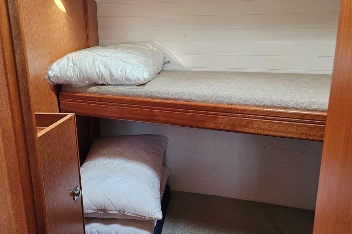 Cabin on Salvia, a Bavaria 51 Cruiser sailboat at Municipal Unit of Lefkada, Greece