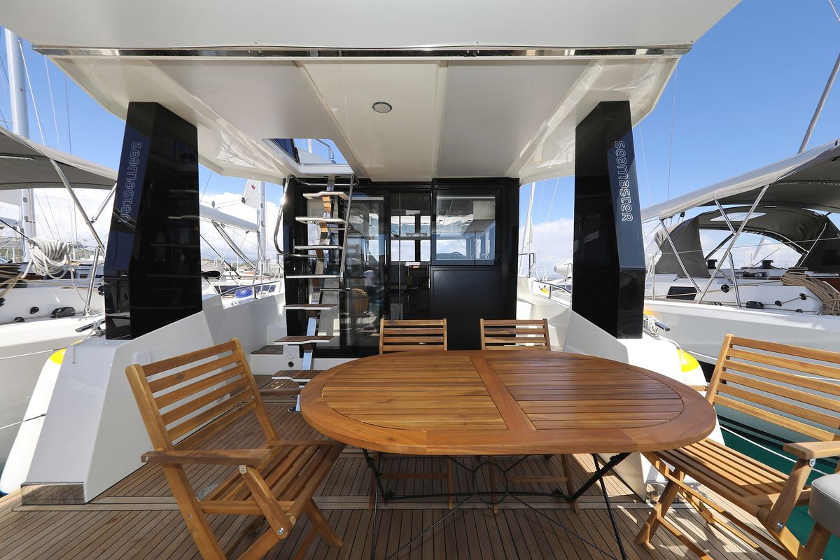 Deck of Good Time, a Cobra Yachts Seamaster 45 yacht at Grad Vodice, Croatia