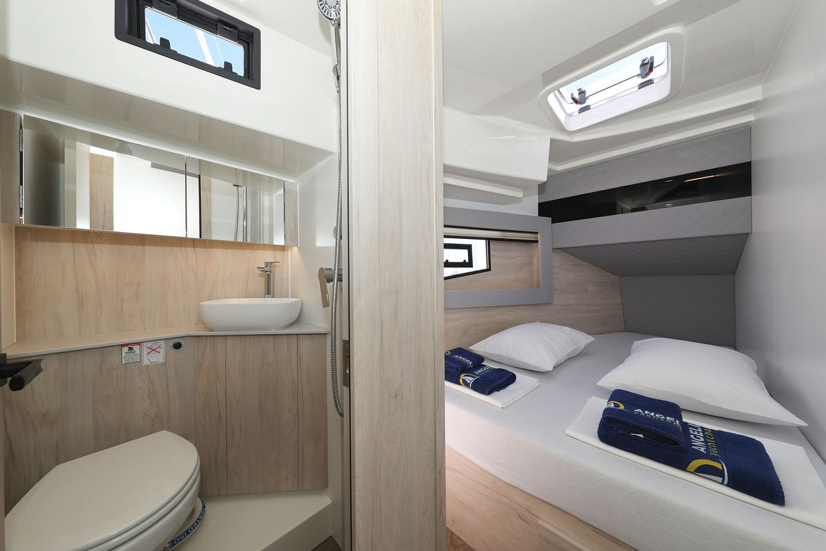 Cabin on Good Time, a Cobra Yachts Seamaster 45 yacht at Grad Vodice, Croatia