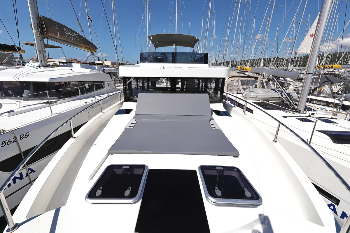 Deck of Good Time, a Cobra Yachts Seamaster 45 yacht at Grad Vodice, Croatia