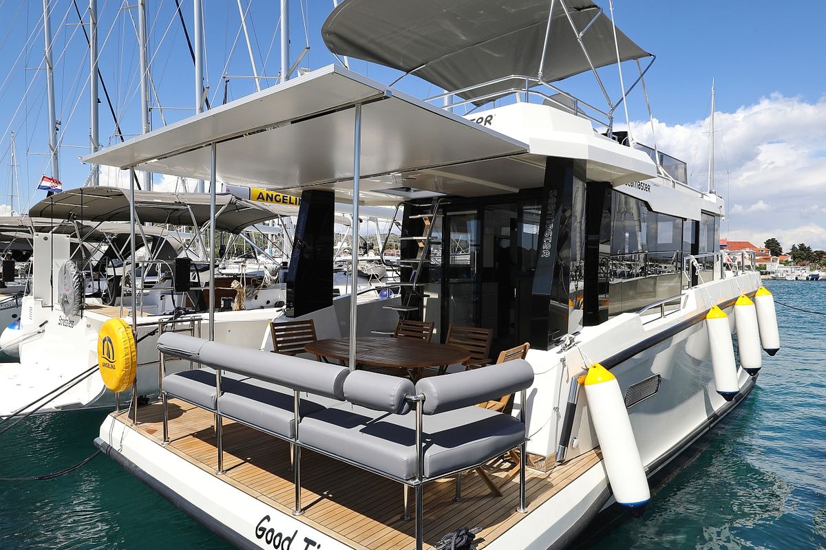 Exterior view of Good Time, a Cobra Yachts Seamaster 45 yacht at Grad Vodice, Croatia