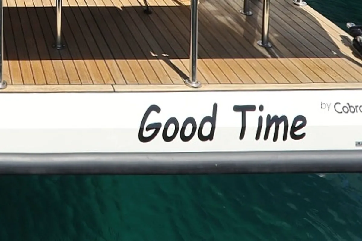 Exterior view of Good Time, a Cobra Yachts Seamaster 45 yacht at Grad Vodice, Croatia