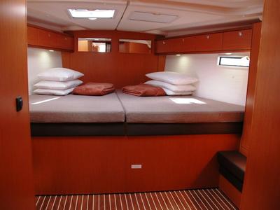Cabin on Zedaron, a Bavaria Cruiser 51 sailboat at Olbia, Italy