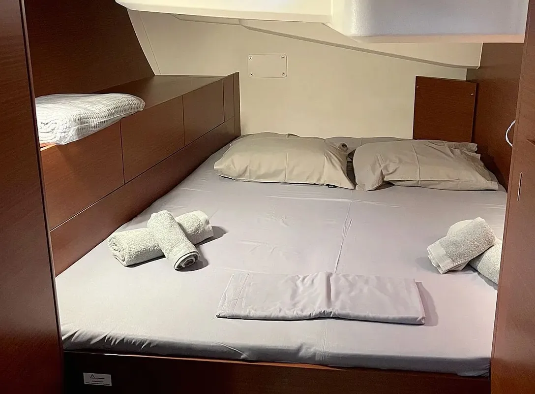 Cabin on Neraida, a Hanse Yachts Hanse 508 sailboat at Municipal Unit of Lefkada, Greece