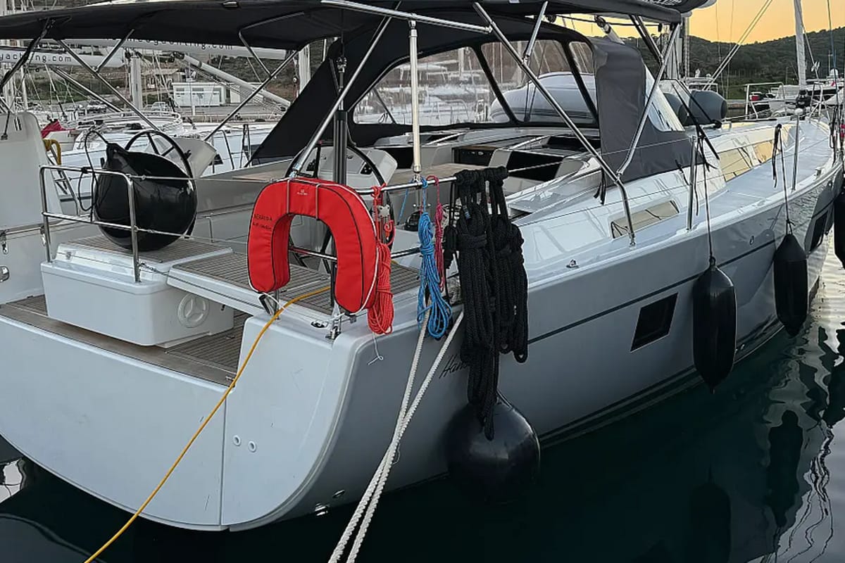 Neraida, a Hanse Yachts Hanse 508 sailboat at Municipal Unit of Lefkada, Greece