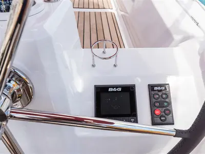 Cockpit of Bela, a Beneteau Oceanis 35.1 sailboat at Split, Croatia