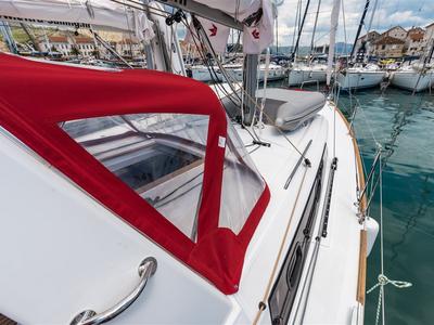 Deck of Bela, a Beneteau Oceanis 35.1 sailboat at Split, Croatia