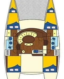 Floor plan of Maestro, a Lagoon 380 catamaran at Municipal Unit of Lefkada, Greece