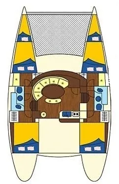 Floor plan of Maestro, a Lagoon 380 catamaran at Municipal Unit of Lefkada, Greece