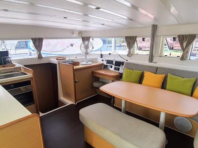 Salon of Exit Strategy, a Lagoon 420 catamaran at Baan Salak Phet, Thailand