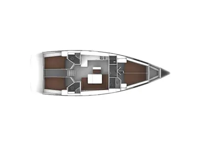 Floor plan of Alma Libre IV, a Bavaria Bavaria Cruiser 46 sailboat at Municipal Unit of Lefkada, Greece
