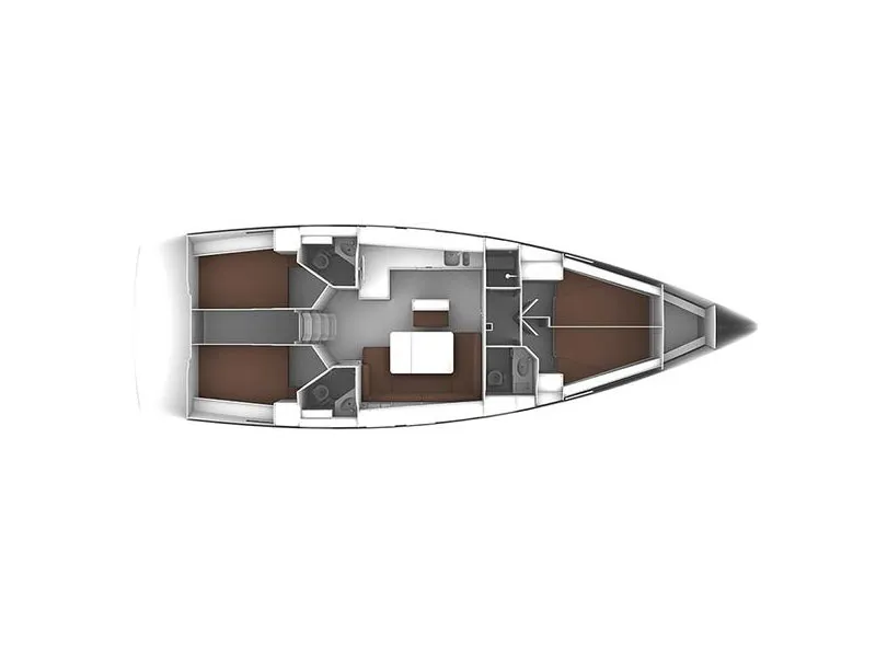Floor plan of Alma Libre IV, a Bavaria Bavaria Cruiser 46 sailboat at Municipal Unit of Lefkada, Greece