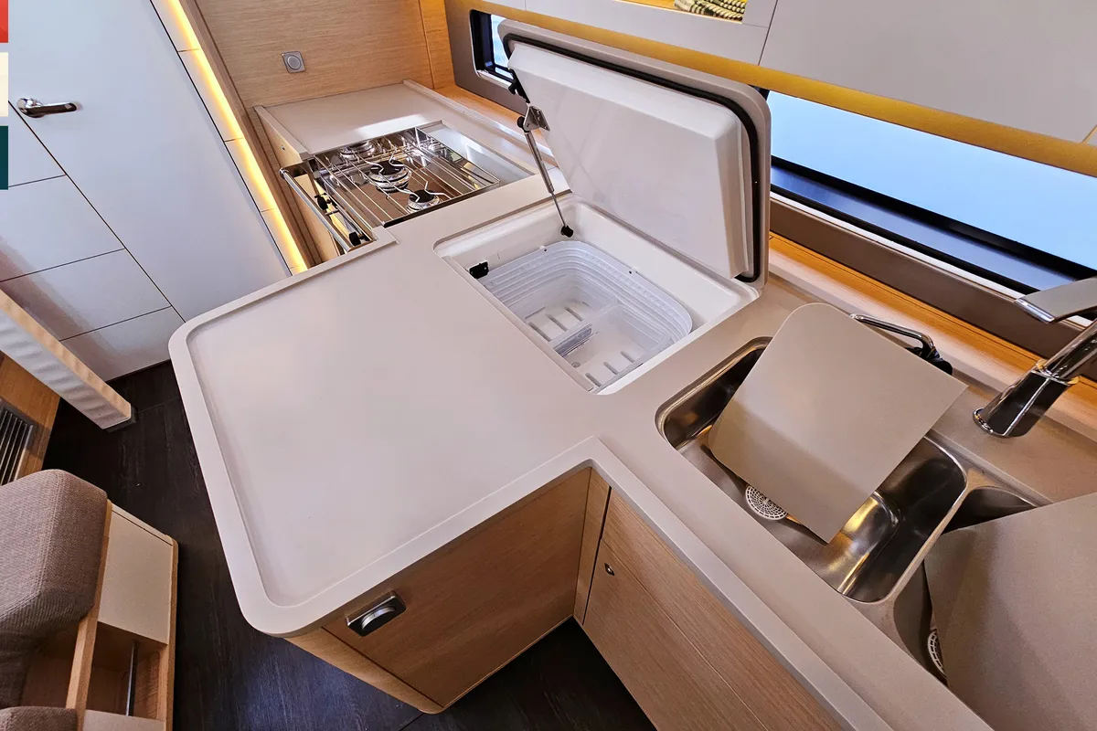 Galley of Dunya, a Dufour 41 sailboat at Općina Rogoznica, Croatia
