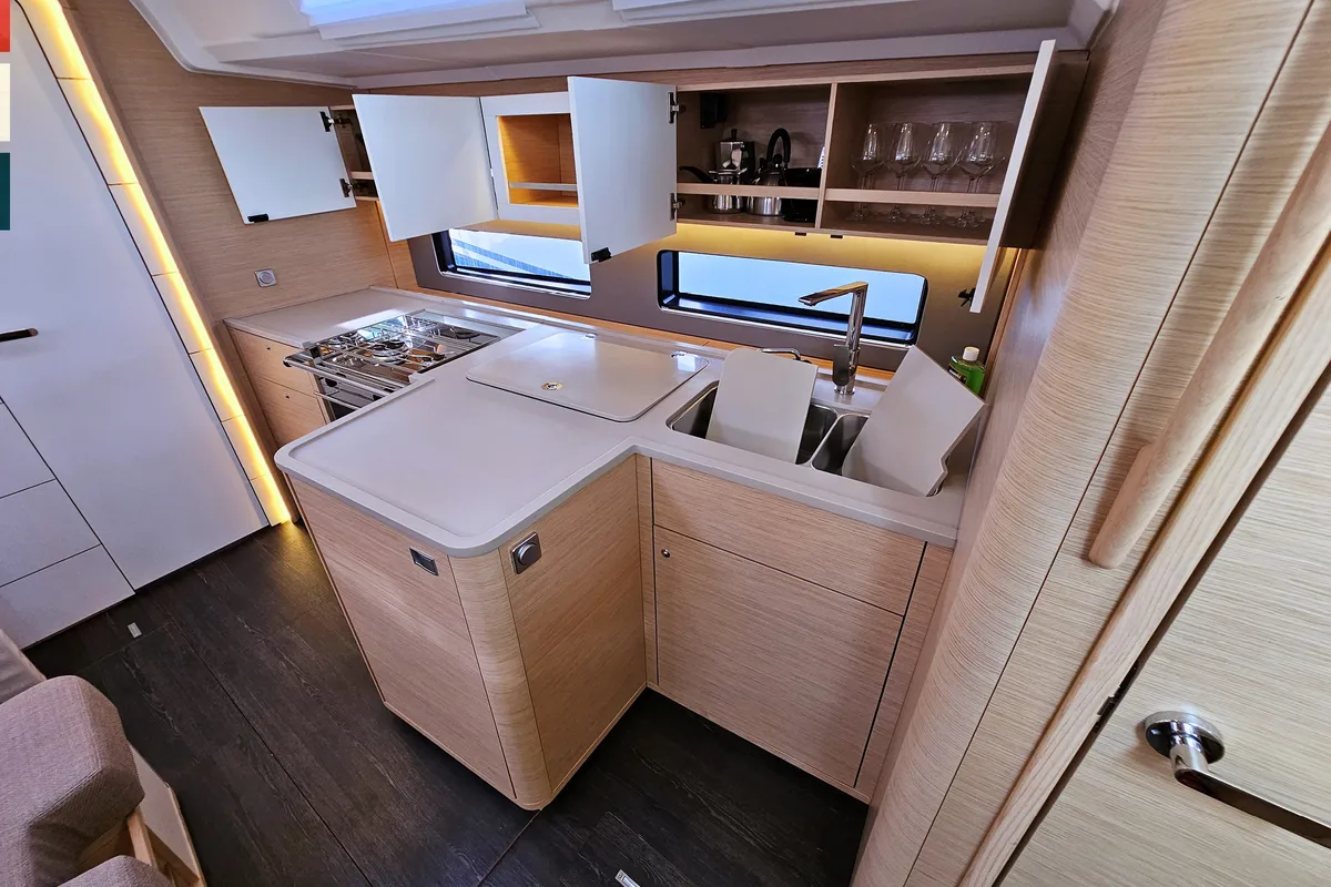 Galley of Dunya, a Dufour 41 sailboat at Općina Rogoznica, Croatia