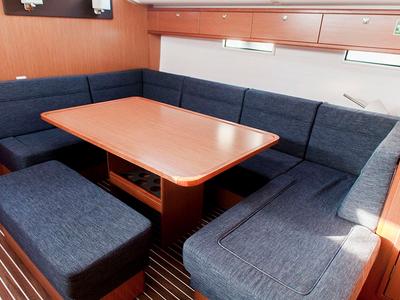 Salon of Navarino, a Bavaria Cruiser 51 sailboat at Kos, Greece