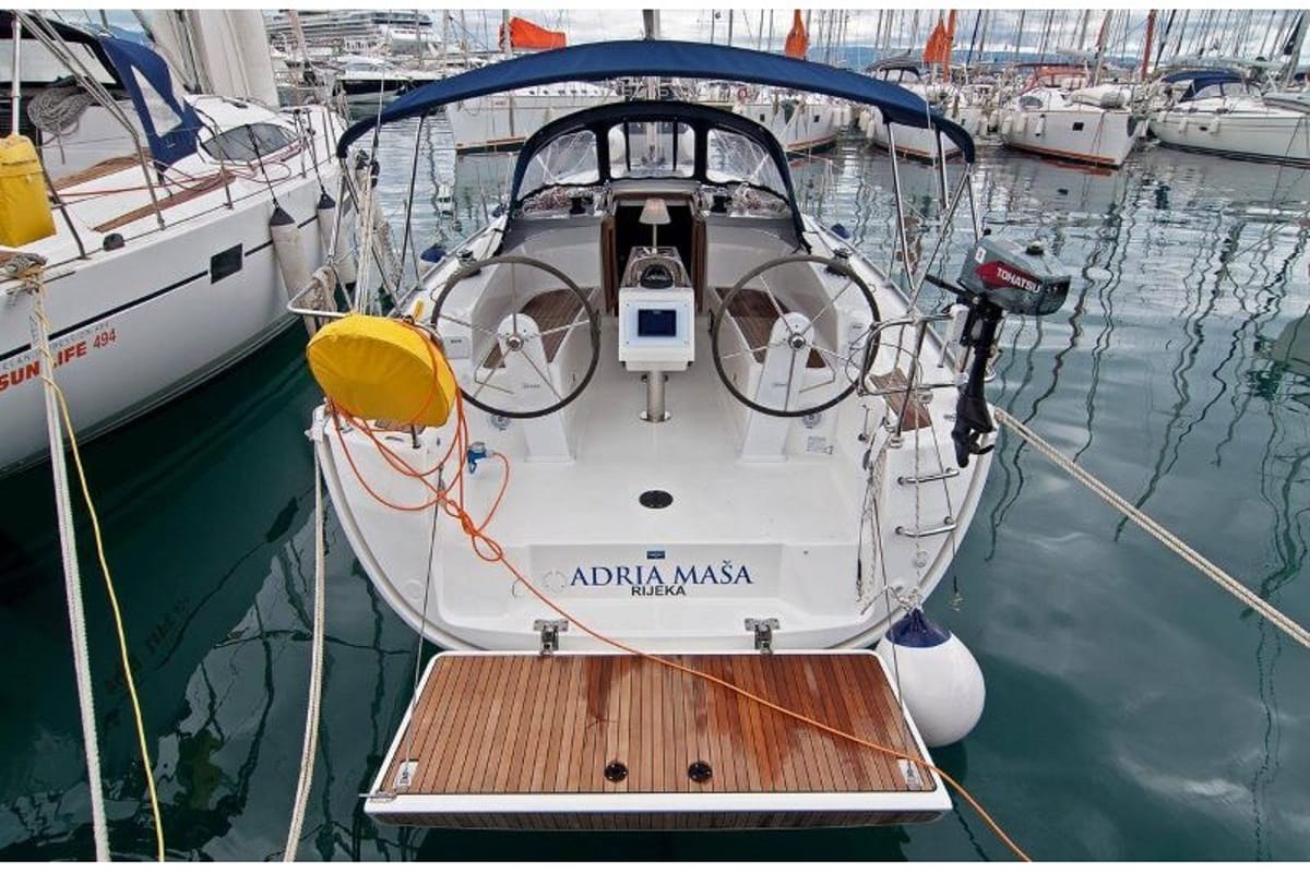 Exterior view of ADRIA MASA, a Bavaria 34 Cruiser sailboat at Split, Croatia