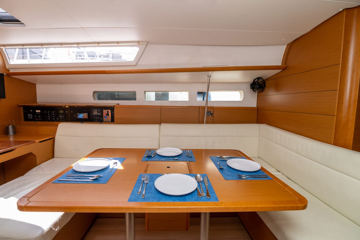 Galley of Promise, a Jeanneau Sun Odyssey 509 sailboat at Athens, Greece
