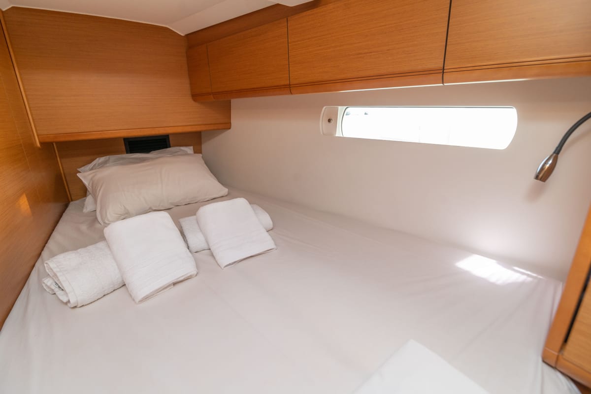 Promise, a Jeanneau Sun Odyssey 509 sailboat at Athens, Greece