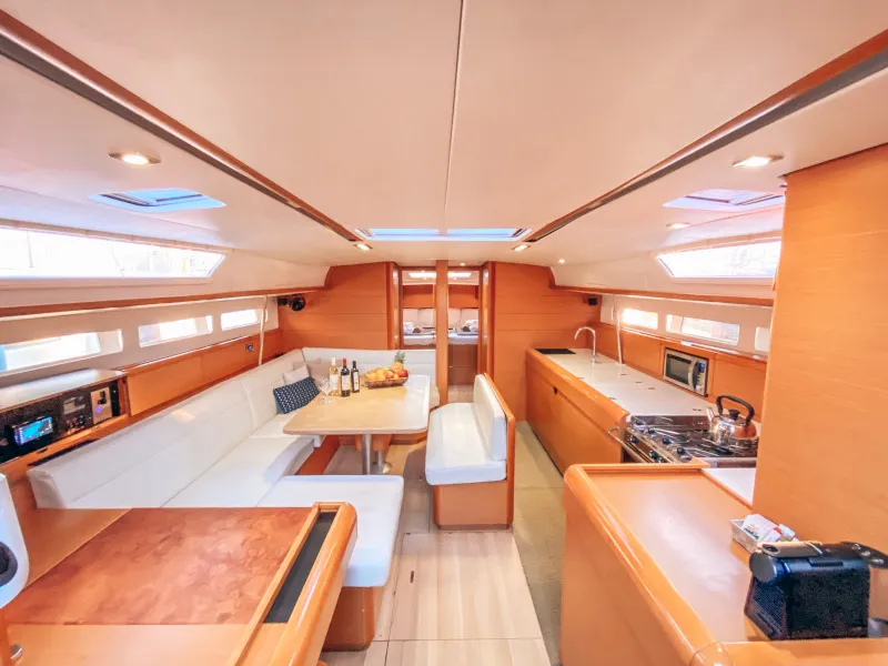 Salon of Promise, a Jeanneau Sun Odyssey 509 sailboat at Athens, Greece