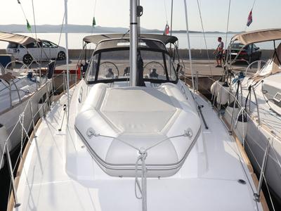 Deck of Dama, a Beneteau Oceanis 38.1 sailboat at Grad Biograd na Moru, Croatia