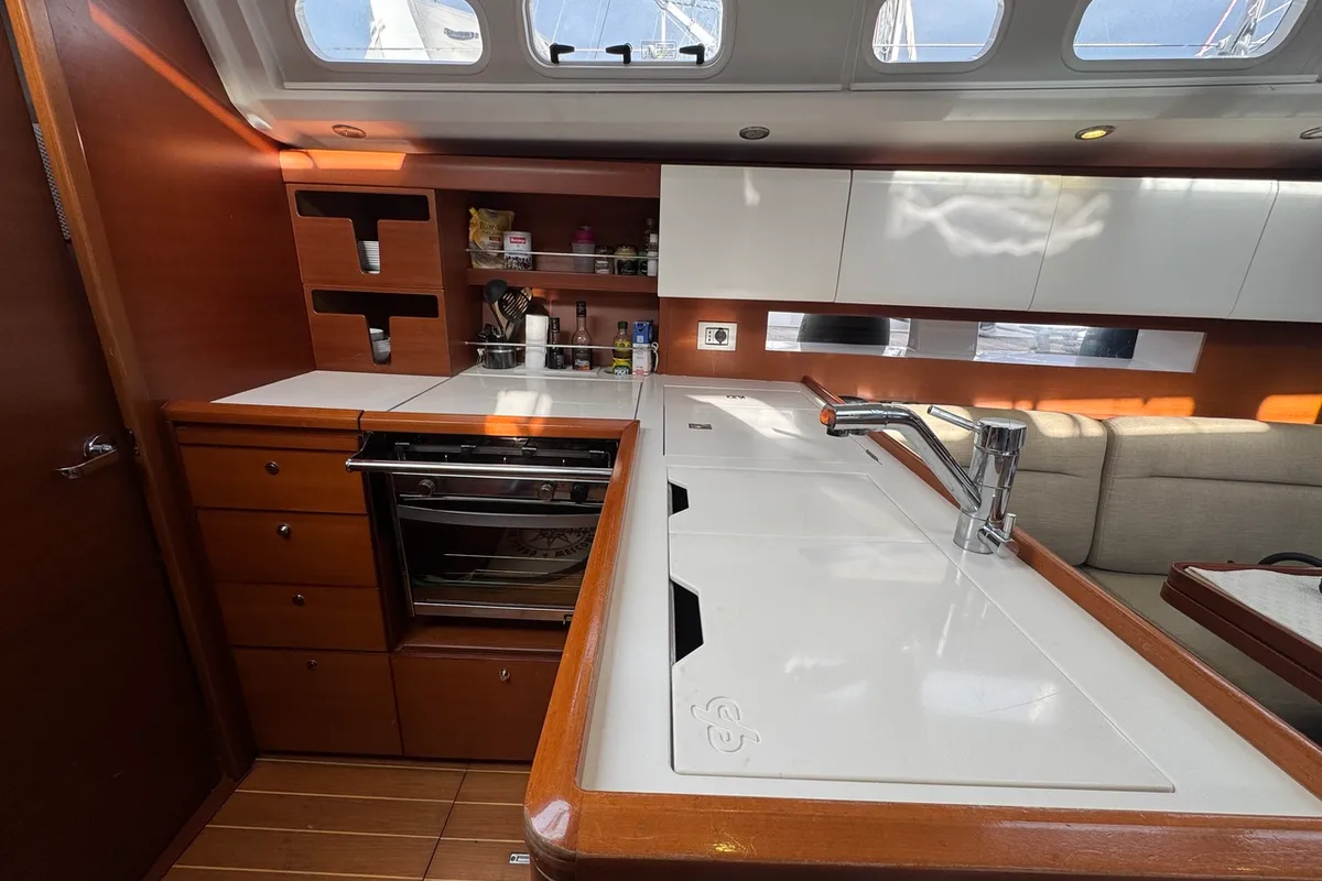 Galley of Placebo, a Cantiere Del Pardo (Grand Soleil) Grand Soleil 39 sailboat at La Rochelle, France
