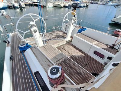 Deck of Placebo, a Cantiere Del Pardo (Grand Soleil) Grand Soleil 39 sailboat at La Rochelle, France