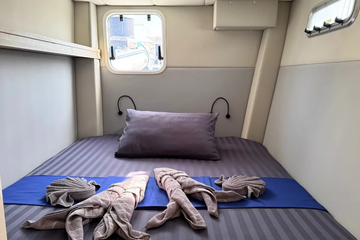 Head on Gauthai, a Island Spirit Yachts Island Spirit 410 catamaran at Mai Khao, Thailand