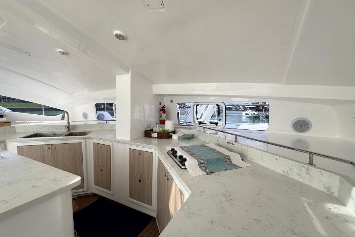 Cabin on Gauthai, a Island Spirit Yachts Island Spirit 410 catamaran at Mai Khao, Thailand