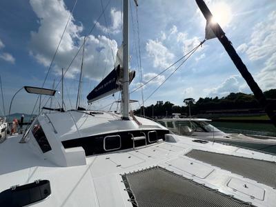 Deck of Gauthai, a Island Spirit Yachts Island Spirit 410 catamaran at Mai Khao, Thailand