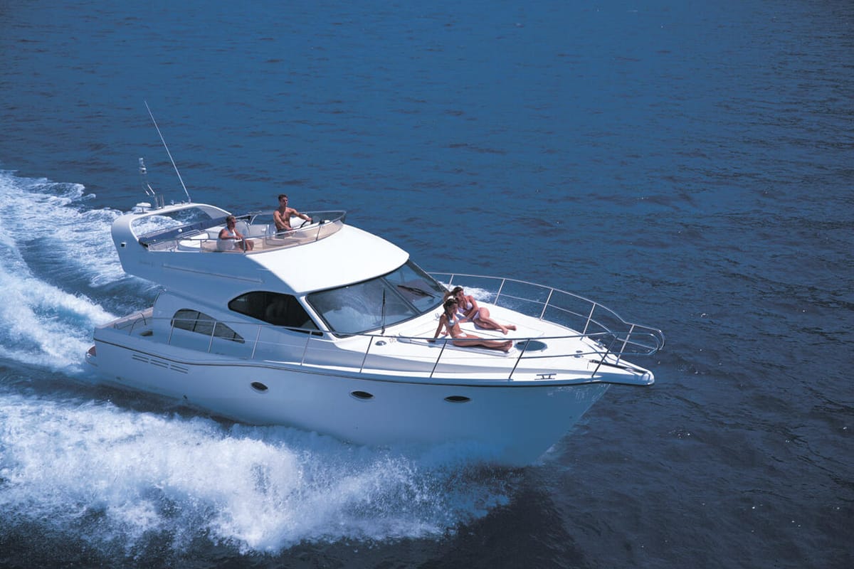 Exterior view of Emily Grace II, a Rodman 41 Fly yacht at Port d'Andratx, Spain
