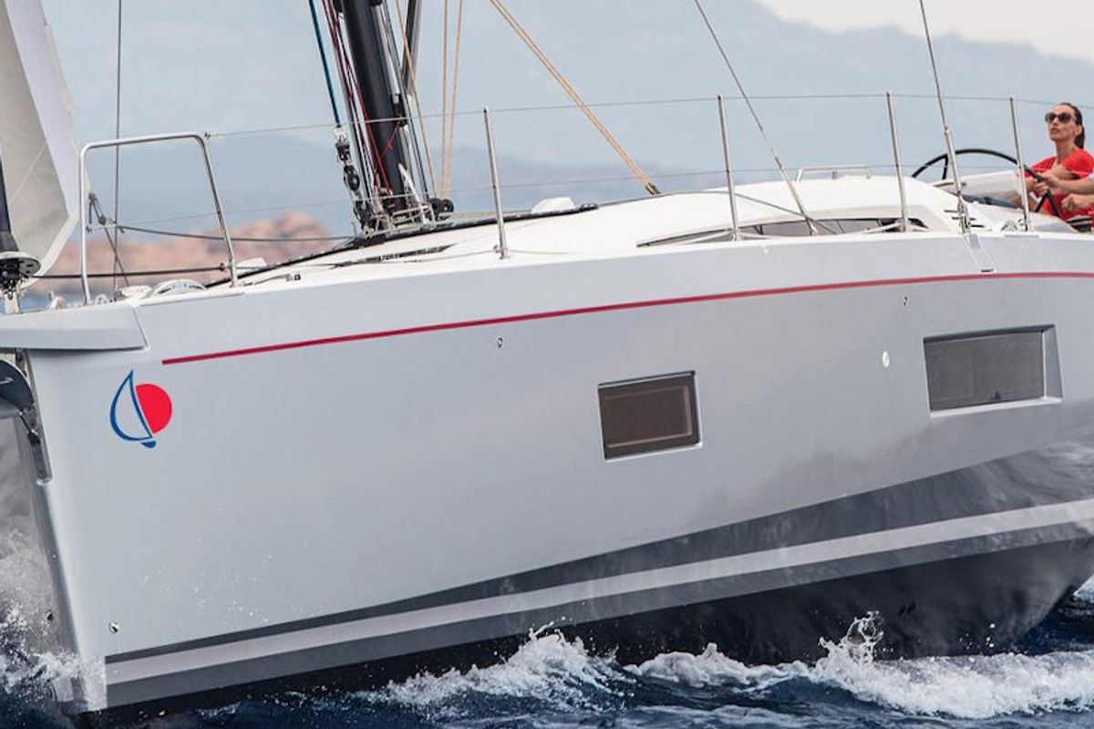 Exterior view of Sunsail 52.4 Classic, a Beneteau Oceanis 51.1 sailboat at Procida, Italy