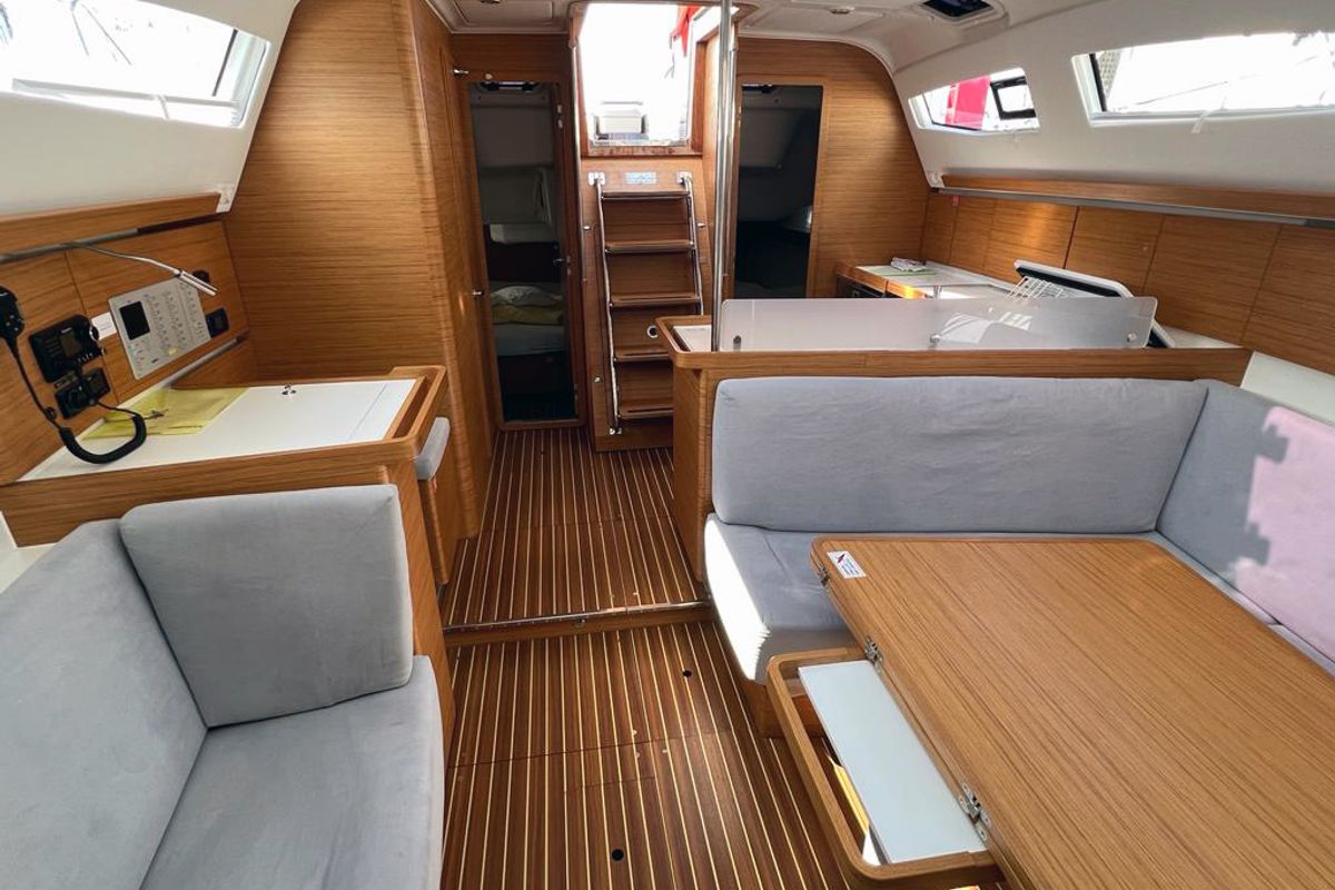 Salon of Kaminari, a Elan Impression 45 sailboat at Punat, Croatia