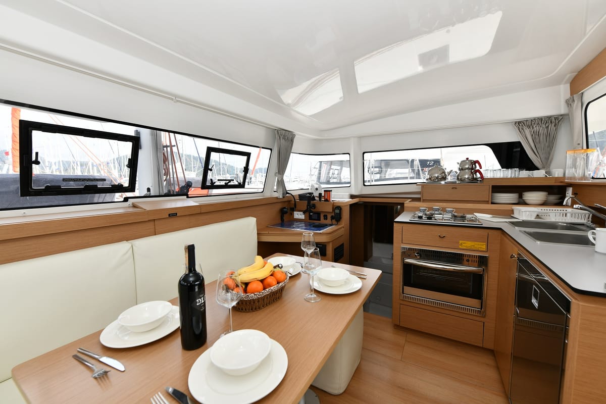 Galley of Patara, a Excess 11 - 4 + 1 + 1 cab. catamaran at Fethiye, Turkey