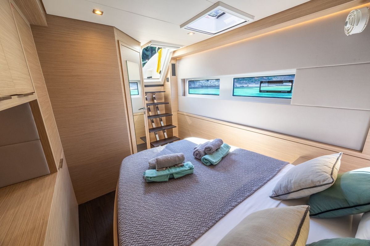 Cabin on HUMBLE ONE, a Lagoon 55 catamaran at Municipal Unit of Lefkada, Greece